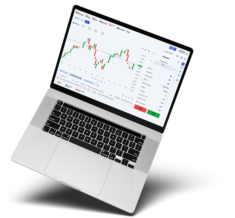 trading platform on laptop